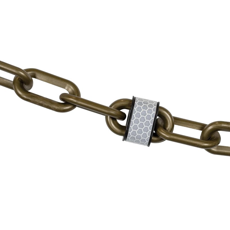 Reflective Plastic Barrier Chain, Khaki Gold, 2-Inch Link Diameter, 100-Foot Length (52007-100)